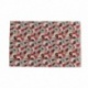 Coupon Tissu Floral Rouge Noir