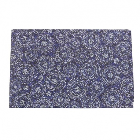 Coupon Tissu Cercles Bleus