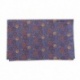 Coupon Tissu Fleurs Orange Fond Bleu