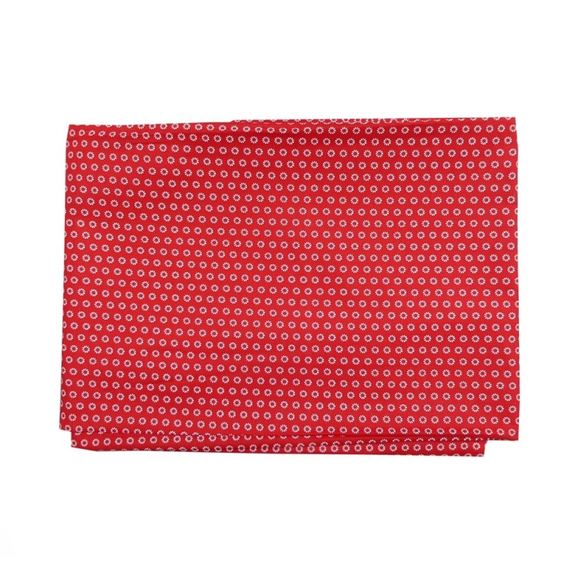 Coupon De Tissu Rouge Et Doré à Motifs Feuilles - Style Noël, Pour Ameublement, Occasion