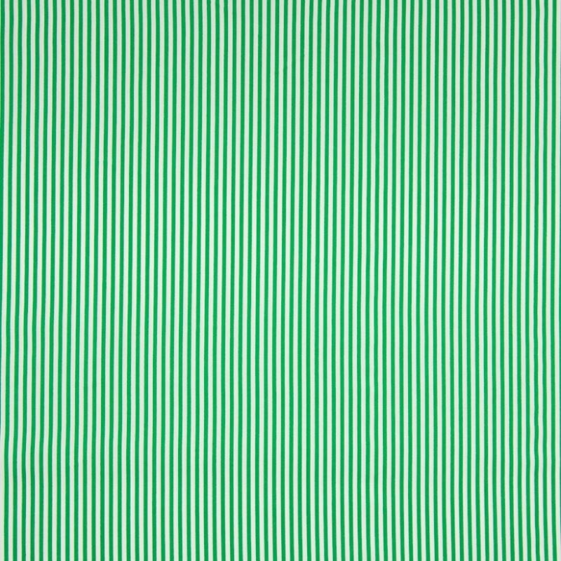 Tissu Popeline Imprime Rayures Vert 