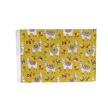Coupon de Tissu Anna Lama Fond Jaune 140x145 cm