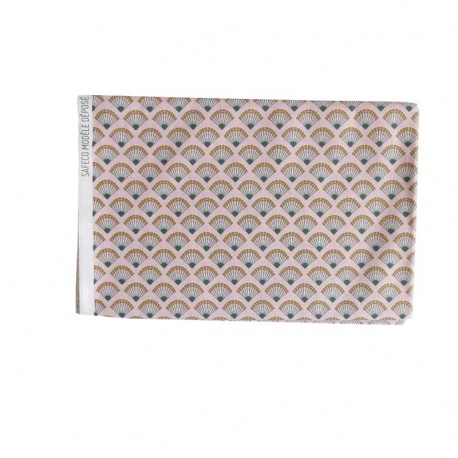 Coupon de Tissu Anna Evantail Rose 140x145 cm 100% coton