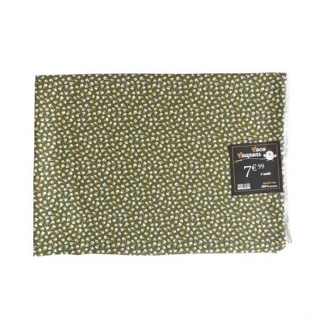 Coupon Viscose Floral Vert 145x100cm 