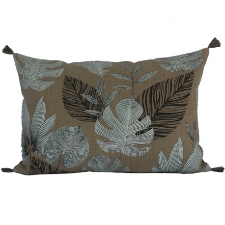 Coussin Leaves Anthracite 