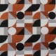 Tissu Jacquard Geometrique Orange