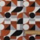 Tissu Jacquard Geometrique Orange