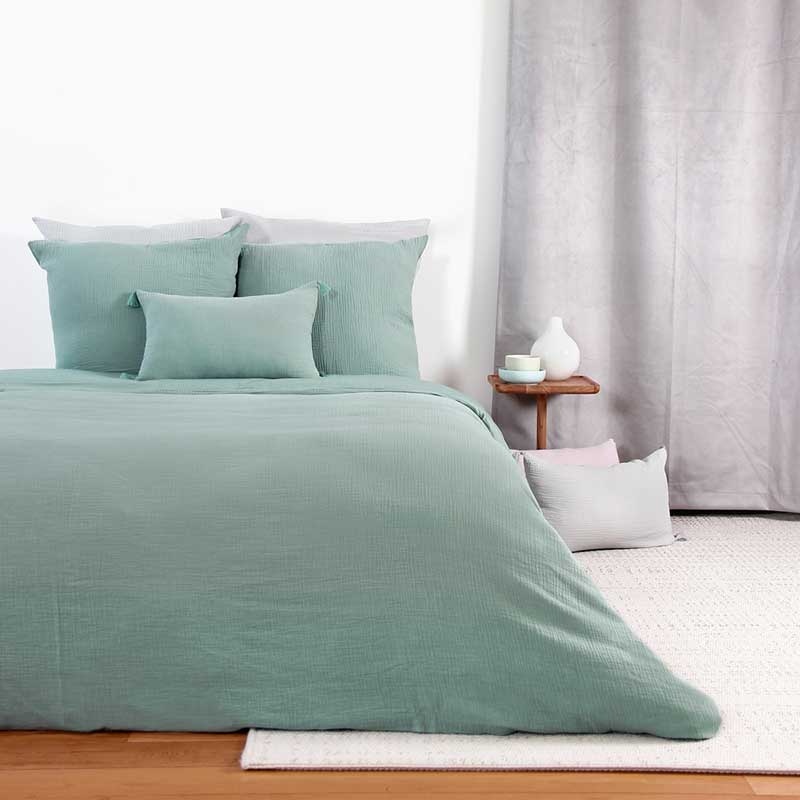 Parure Double Gaze de Coton Amande 