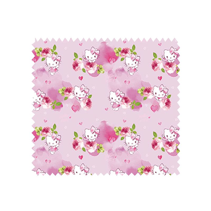 Tissu Hello Kitty Fond Rose