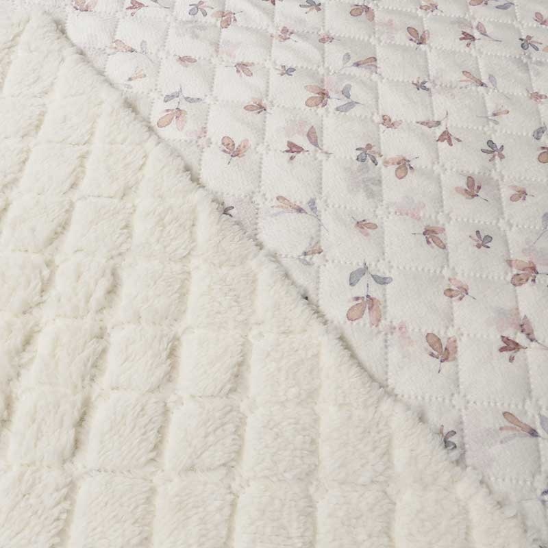 Tissu Matelasse Mouton Petites Feuilles Terracotta 