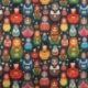 Tissu Bachette Matriochka Imprimé Multicolore