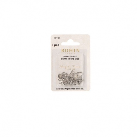 Agrafes de Fermeture Pour Jupes Nickel X6 Bohin