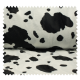 Tissu Fausse Fourrure Vache Blanc Noir