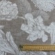 Tissu Etamine Imprimée Fleurie Gris Taupe 