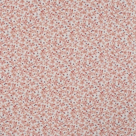 Tissu Jersey Coton Imprimé Petites Fleurs Rose 