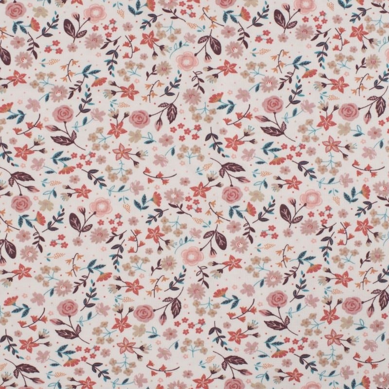 Tissu Jersey Coton Imprimé Fleurs Mauves Tissu Jersey Coton Imprimé Fleurs Mauves