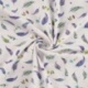 Tissu Jersey Coton Imprimé Feuilles Lilas  