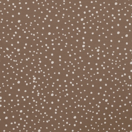Tissu Jersey Imprimé Pois Taupe