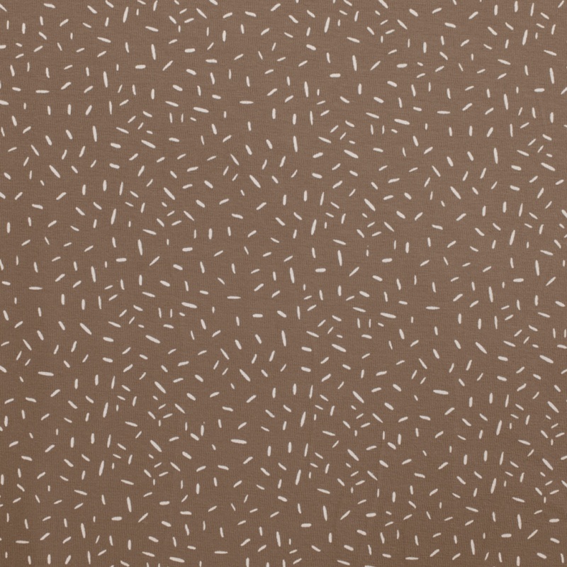 Tissu Jersey Imprimé Confetti Taupe