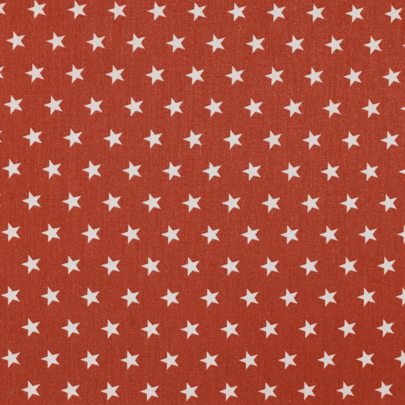 Tissu Imprimé Etoile Terracotta
