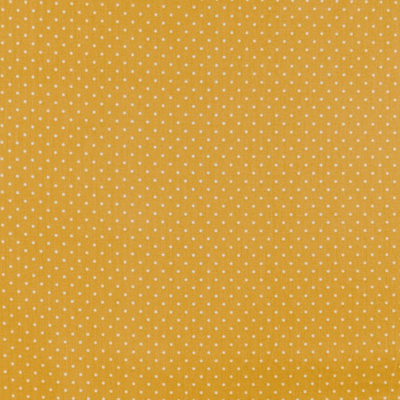 Tissu Imprimé Epingle Pois Moutarde 