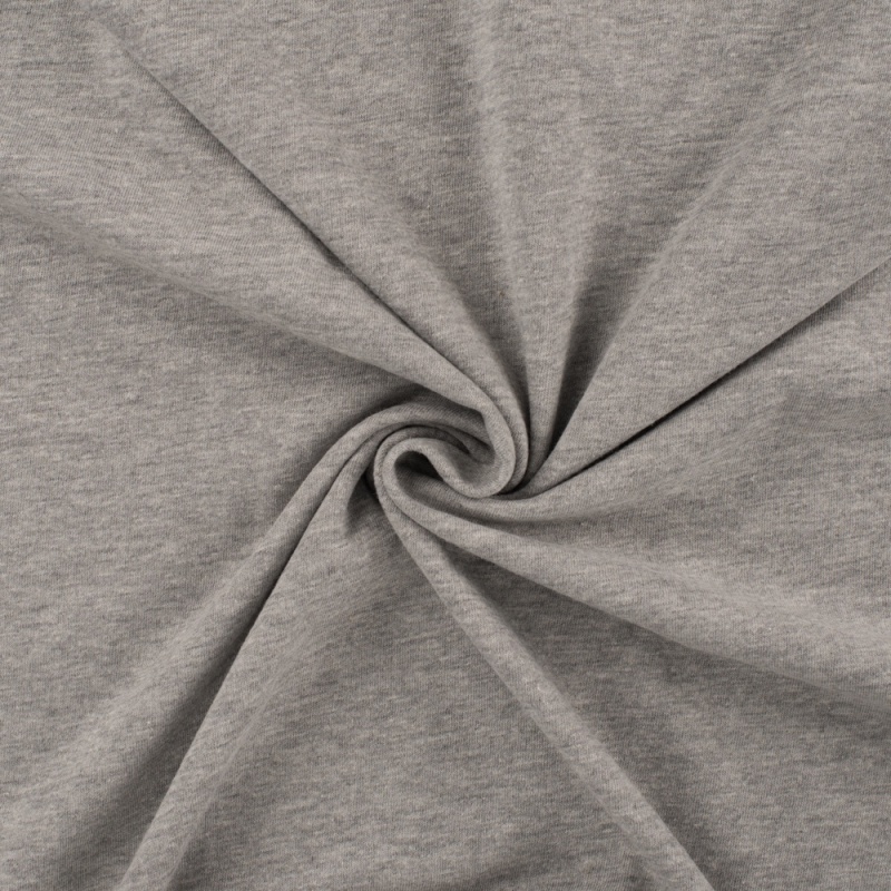 Tissu Coton Jersey Gris Chiné - 2 Mètres De Long - Neuf - Pour Couture Et DIY
