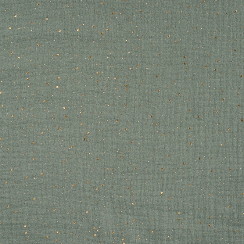Tissu Double Gaze Studs Vert Menthe