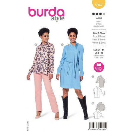Patron 5947 Burda Style Robe/blouse 34/44