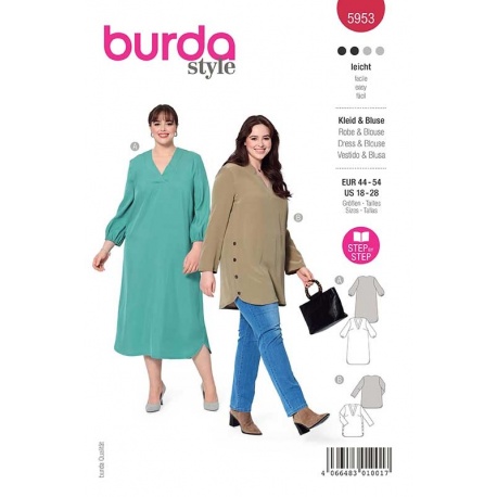 Patron 5953 Burda Style Robe et Blouse Fluides 44/54