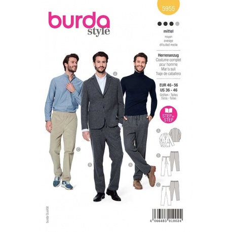 Patron 5955 Burda Style Costume Homme 46/56
