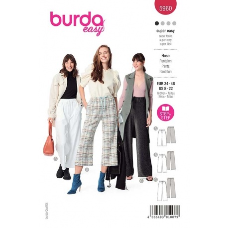 Patron 5960 Burda Style Pantalon Coupe Droite 34/48