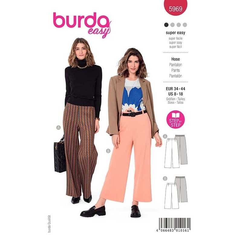 Patron 5969 Burda Style Pantalon Jambes Amples 34/44