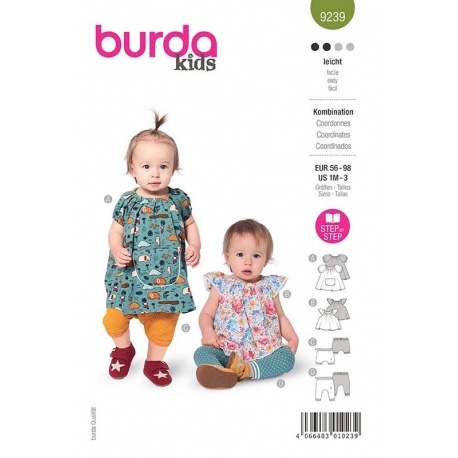 Patron 9239 Burda Kids Ensemble Robe et Blouse 56-98