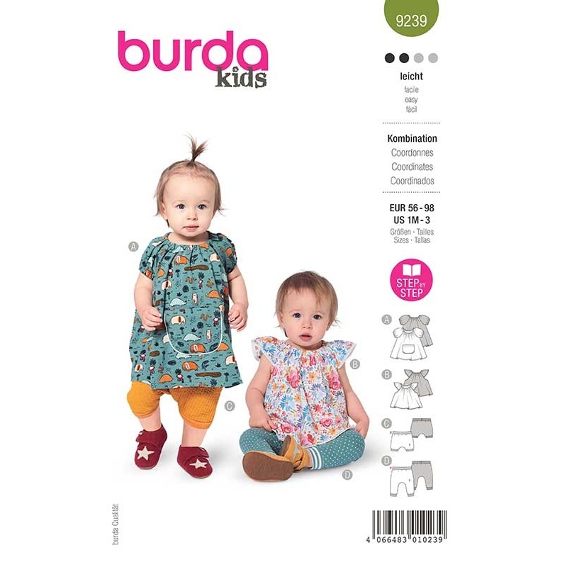 Patron 9239 Burda Kids Ensemble Robe et Blouse 56-98