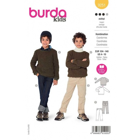 Patron 9251 Burda Kids Ensemble Pull et Pantalon Douillets 104-140