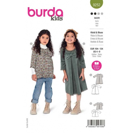 Patron 9252 Burda Kids Robe et Blouse Évasées 104-140