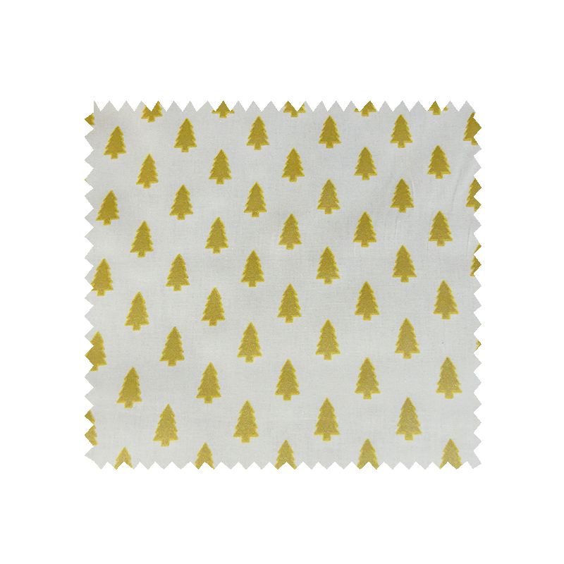 Tissu Cretonne Mini Sapins Or