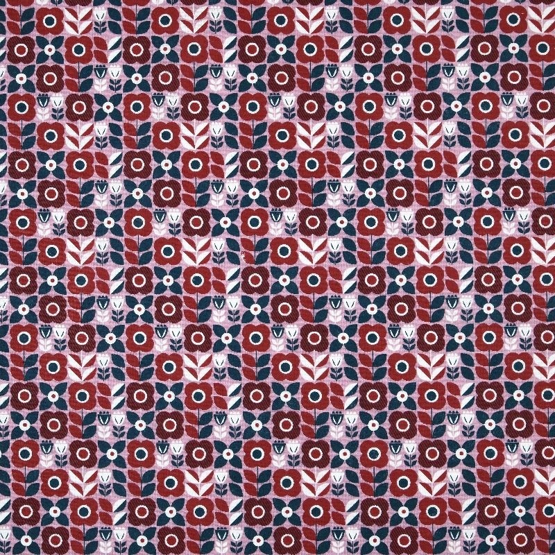 Tissu Cretonne Imprimée Armel Marsala 