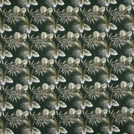 Tissu Cretonne Imprimée Palmor Vert 