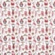 Tissu Cretonne Imprimée Natale Rouge 