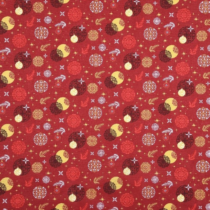 Tissu Cretonne Imprimée Kugeln Rouge 