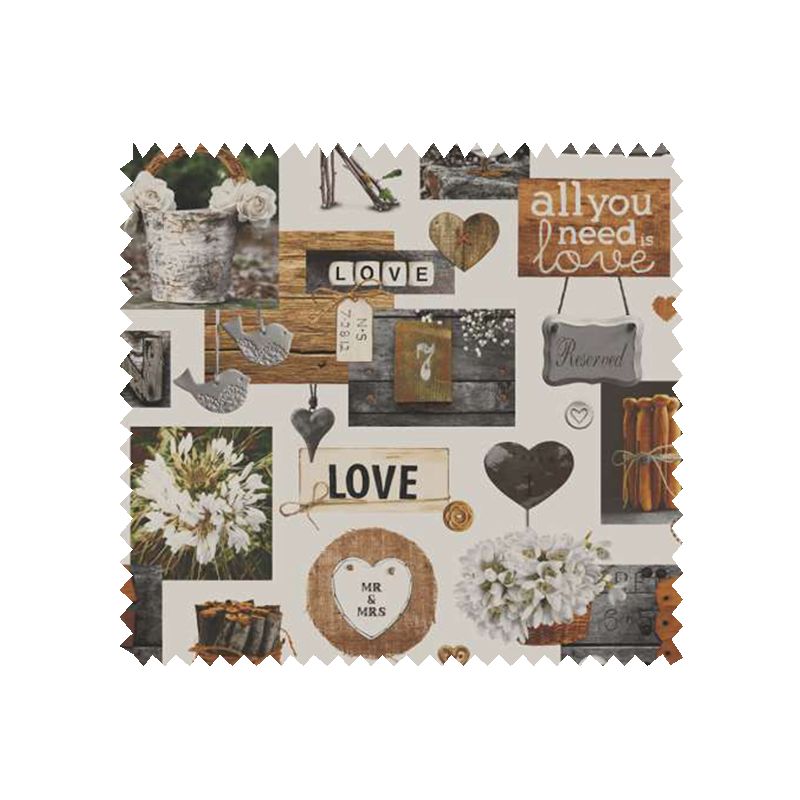 Tissu Lin Love Garden Beige