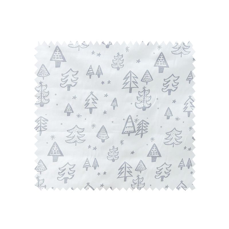 Tissu Imprimé Christmas Sapin de Noël Argent