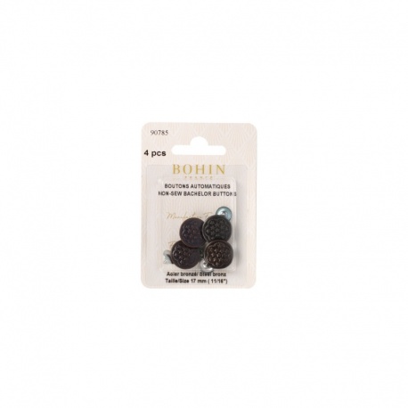 4 Boutons Automatiques Bronze Pour Jean Etoile 17mm Bohin