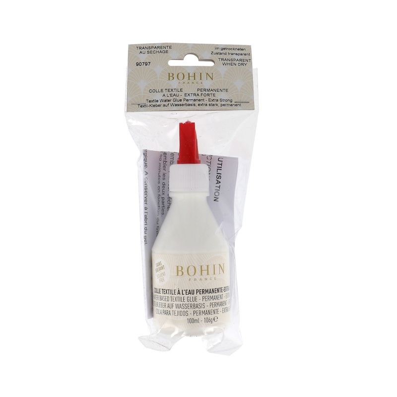 Colle Textile Permanente Sans Solvant 100ml Bohin - Tissus des Ursules