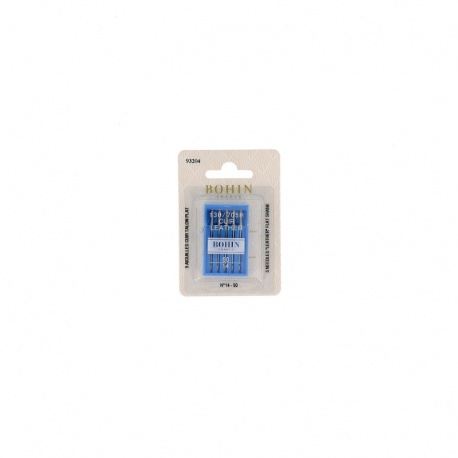 Etui 5 Aiguilles Bohin Pour Machine à Talon Plat Cuir 90mm