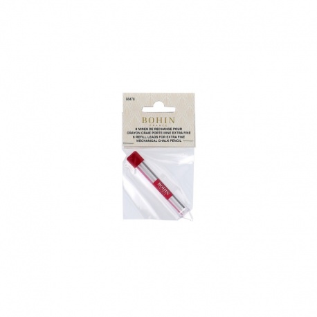 Recharge 6 Mines Pour Crayon Craie Blanc/rose/noir Bohin