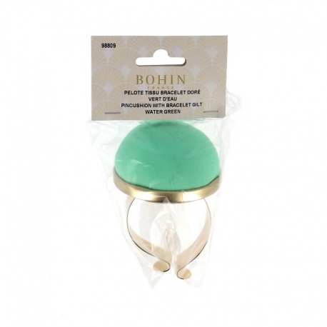 Bracelet Porte Epingles Velours Vert D'eau Bohin