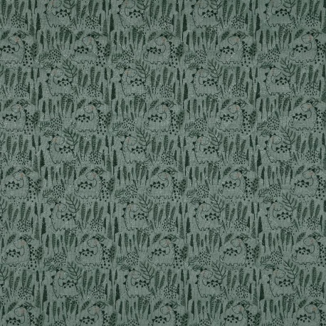 Tissu Matelassé Babynosaure Plumo Vert 
