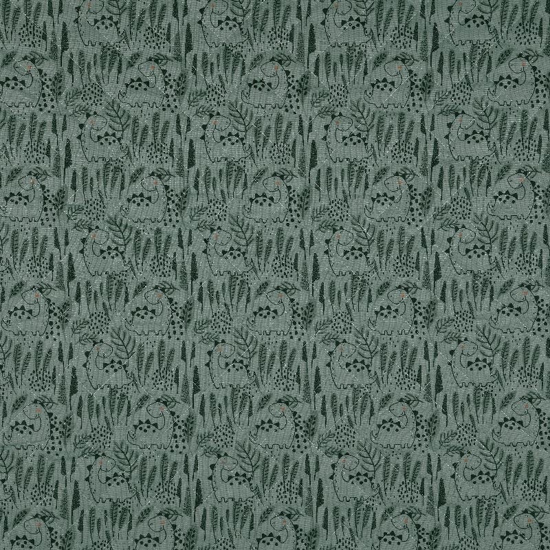 Tissu Matelassé Babynosaure Plumo Vert 